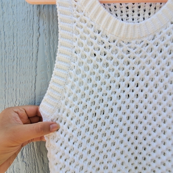 Michael Kors Fringe Cotton Open Knit Fringe Midi Dress Cover Up Beach Resortwear - Picture 7 of 9